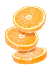 3 Isolierte überlagernde Orangenscheiben