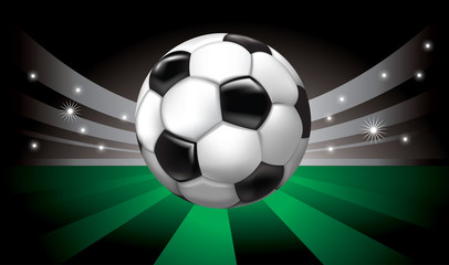 vector background with soccer ball on the stadium