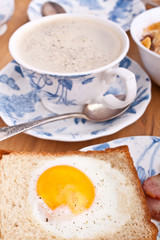 eggy bread and coffee