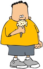 Boy Eating An Ice Cream Cone