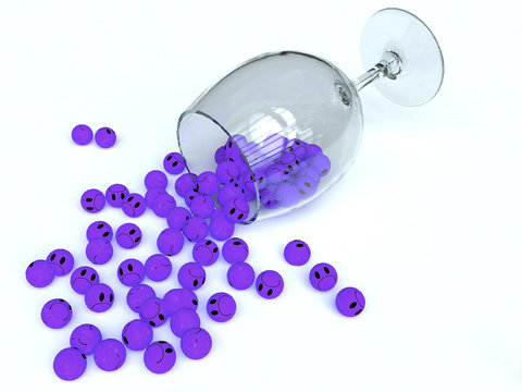 Violet unSmile wineglass