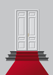 geschlossene Tür mit rotem Teppich © Tetastock