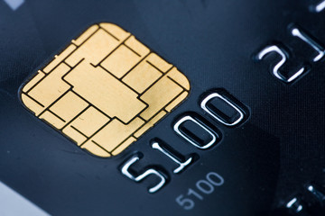 Credit card with gold chip