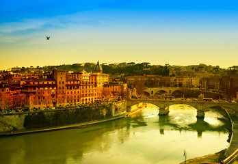 Roma - Tevere Al Tramonto