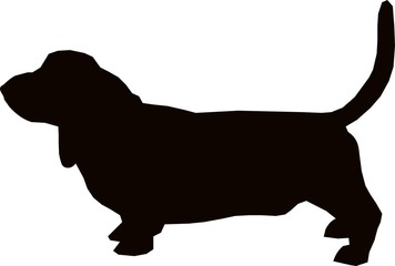 Basset Hound Dog silhouette - obrazy, fototapety, plakaty