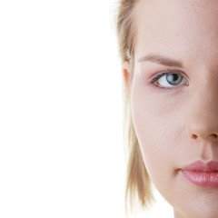 Fototapeta premium Casual young woman face close up