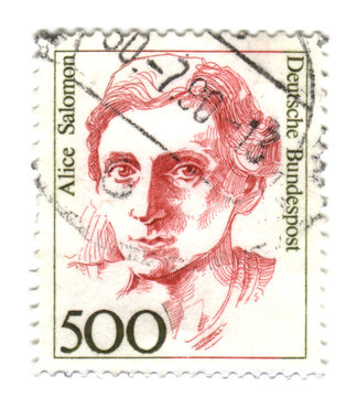 A stamp printed in Germany shows Alice Salomon circa 1989