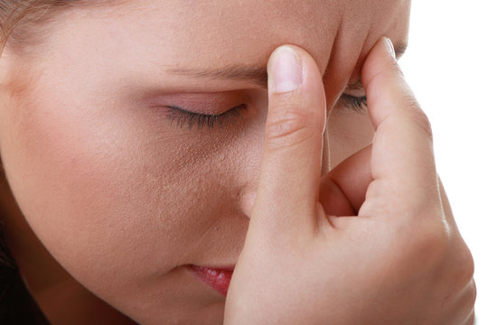 Woman with severe Migraine Headache