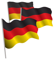 Germany 3d flag. Vector illustration. Isolated on white.