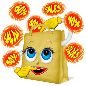 Sacchetto Saldi-Sales Bag Cartoon-Sachet Soldes 2