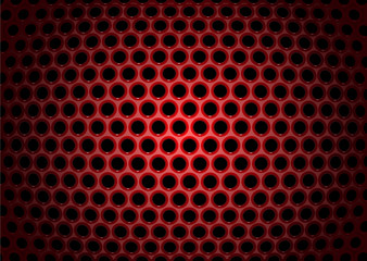 textures of red perforated metal plate