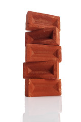 Isolated stack of bricks