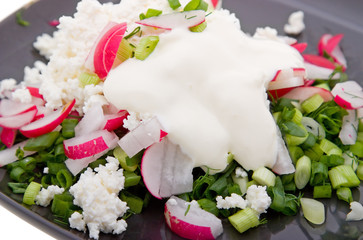 Close-up plate of fresh salad