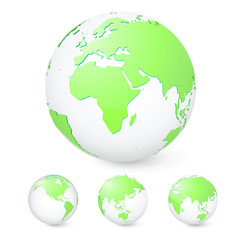 Vector illustration set of green globes