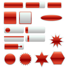 Buttons / Schaltflächen / Störer beschreibbar rot