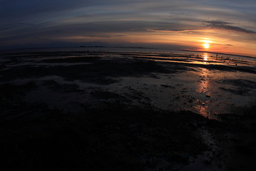 Sunset on the sea shore