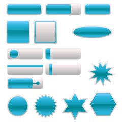 Buttons / Schaltflächen / Störer beschreibbar blau/hellblau