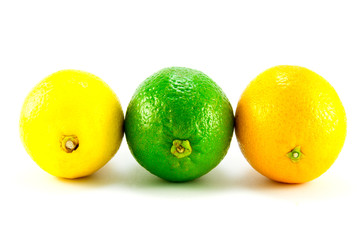 Lemon, Lime and Orange in a Line
