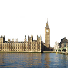 Fototapeta na wymiar Houses of Parliament, Londyn - wyizolowanych z miejsca kopiowania