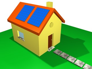 solar pannels, house