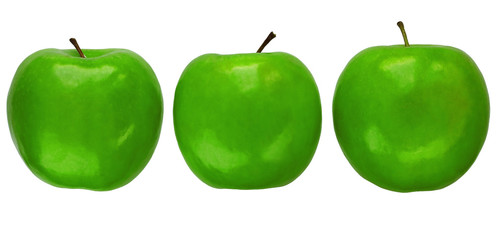 Three Granny Smith apples