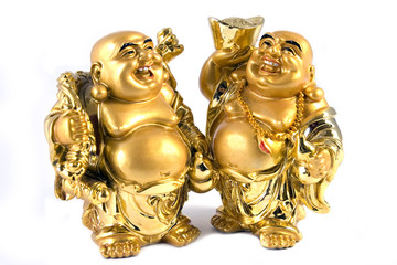 Gilded  buddhism of the statuette