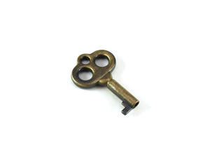 Old key isolated on white background
