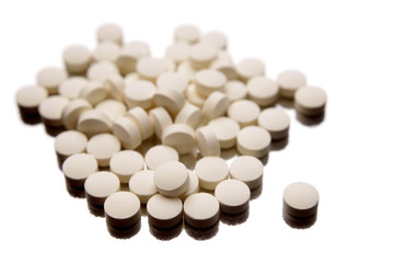 Pills isolated over white background