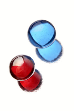 Two marbles isolated over white