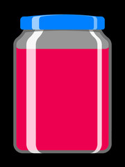 Jar with pink jam