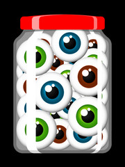 Jar filled with eyeballs