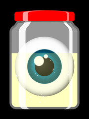 Jar with eyeball