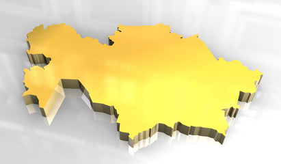 3d golden flag of khazakstan