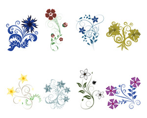 Obraz na płótnie Canvas flowers icon set