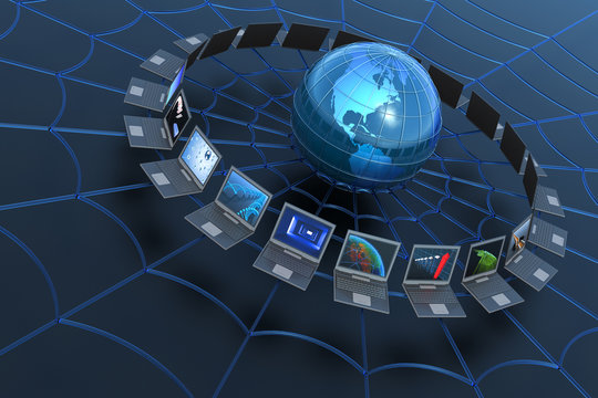 Global computer network. Hi-res digitally generated image.