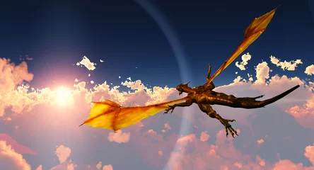 Fotobehang Draken Vlucht van de draak