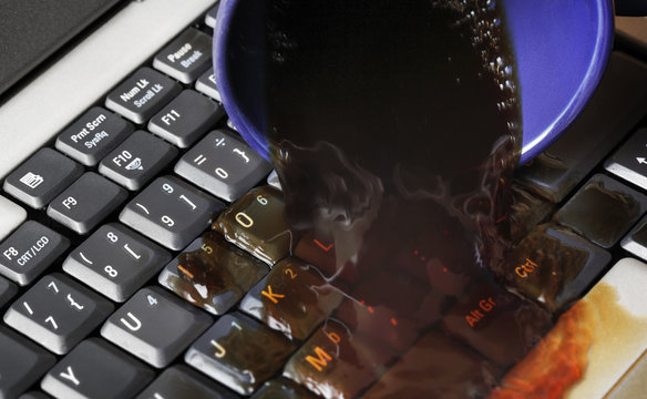 Coffee Spilling On Keyboard