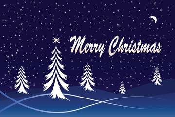 A winter Christmas scene. Can be used as a greeting card