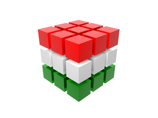 Obraz premium Würfelflagge Ungarn