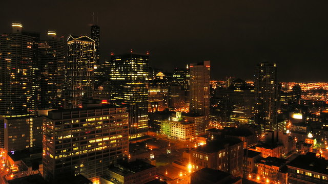 Urban Downtown Night Time-Lapse