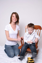 Rocking her son
