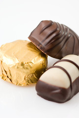 Pralines isolated on white