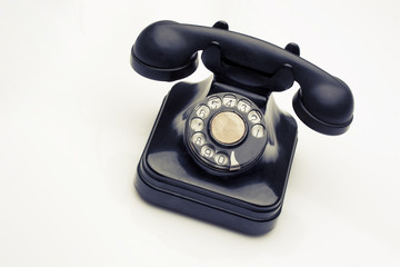 vintage black telephone closeup