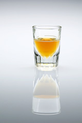 Shot glass of whiskey