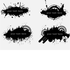 Grunge banner with an inky dribble strip