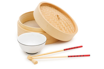 Chinese dining set isolated on the white