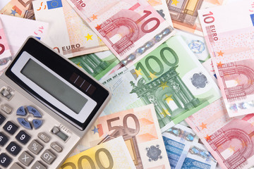 Euro banknotes and calculator 3