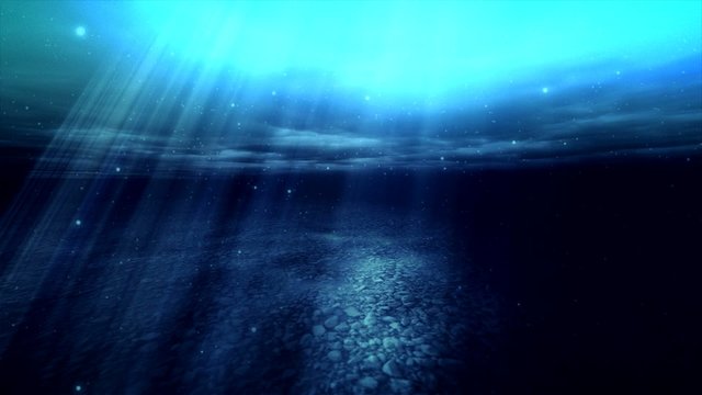 Underwater scene with volume light