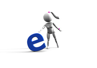 Girl with an E sign