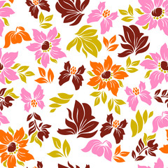 Seamless hawaiian flower pattern